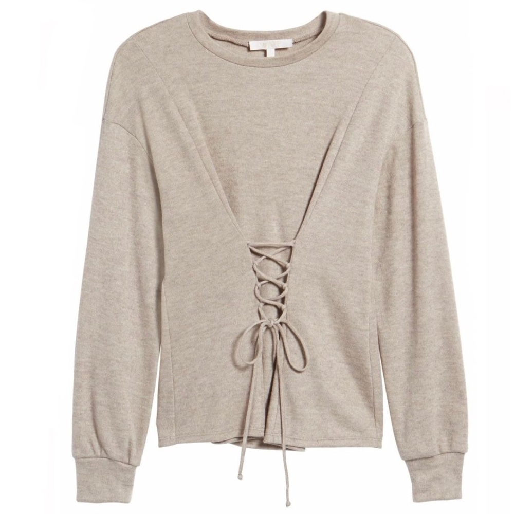 WAYF Lace Up Sweatershirt